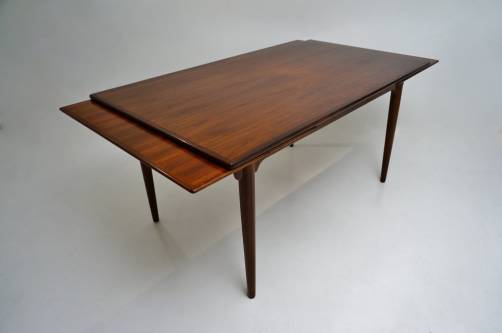 Omann Jun dining table in rosewood by Gunni Omann, with extension leaves, 1970`s ca, Danish